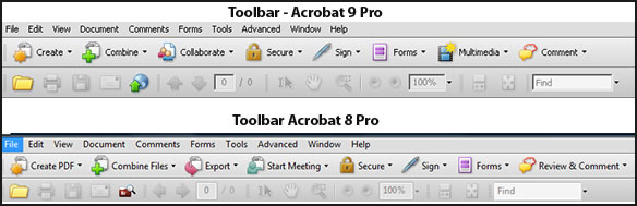 Adobe Acrobat 9 Comparison Chart